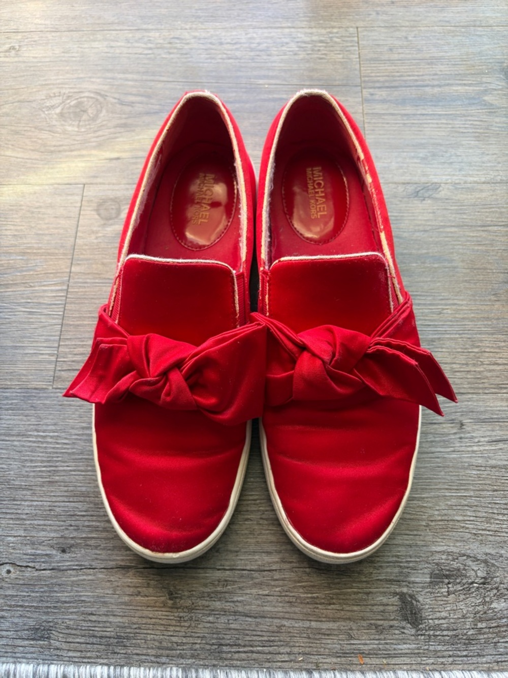 Michael Kors Red Bow Slip-On Sneakers - Women's